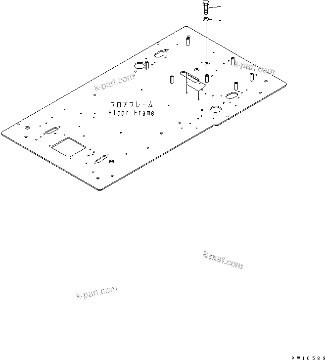 Komatsu parts book diagram for PC200LC-7-BP S/N 200001-UP: FLOOR FRAME (KOMTRAX LESS)(#200001-250000)
