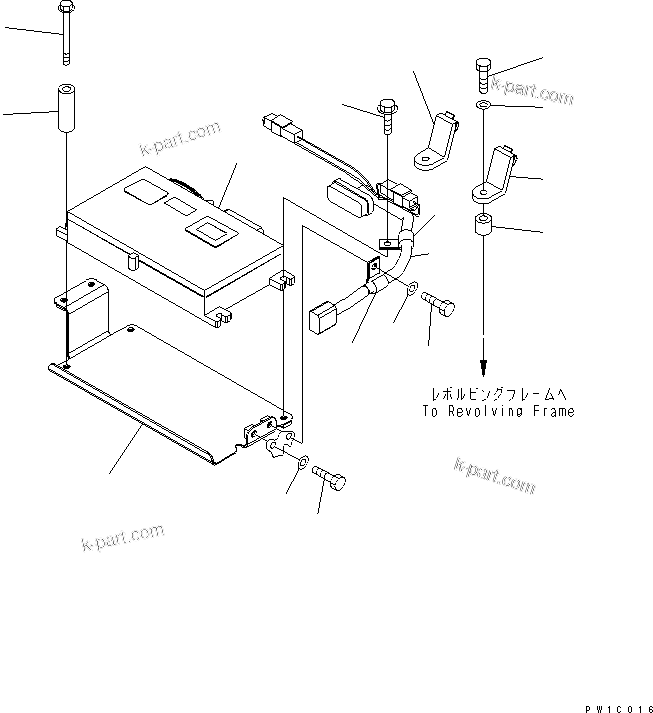 Komatsu parts book diagram for PC200LC-7-BP S/N 200001-UP: FLOOR FRAME (KOMTRAX)(#200001-250000)