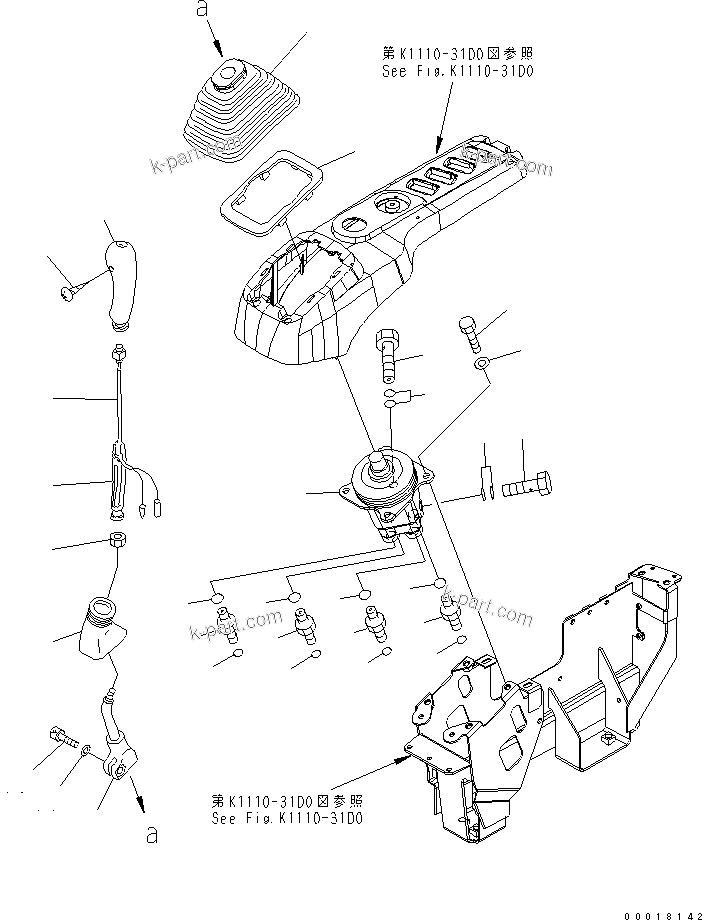 Komatsu parts book diagram for PC200LC-7-BP S/N 200001-UP: FLOOR FRAME (OPERATOR'S CAB) (LEVER AND VALVE) (R.H.)(#250001-)