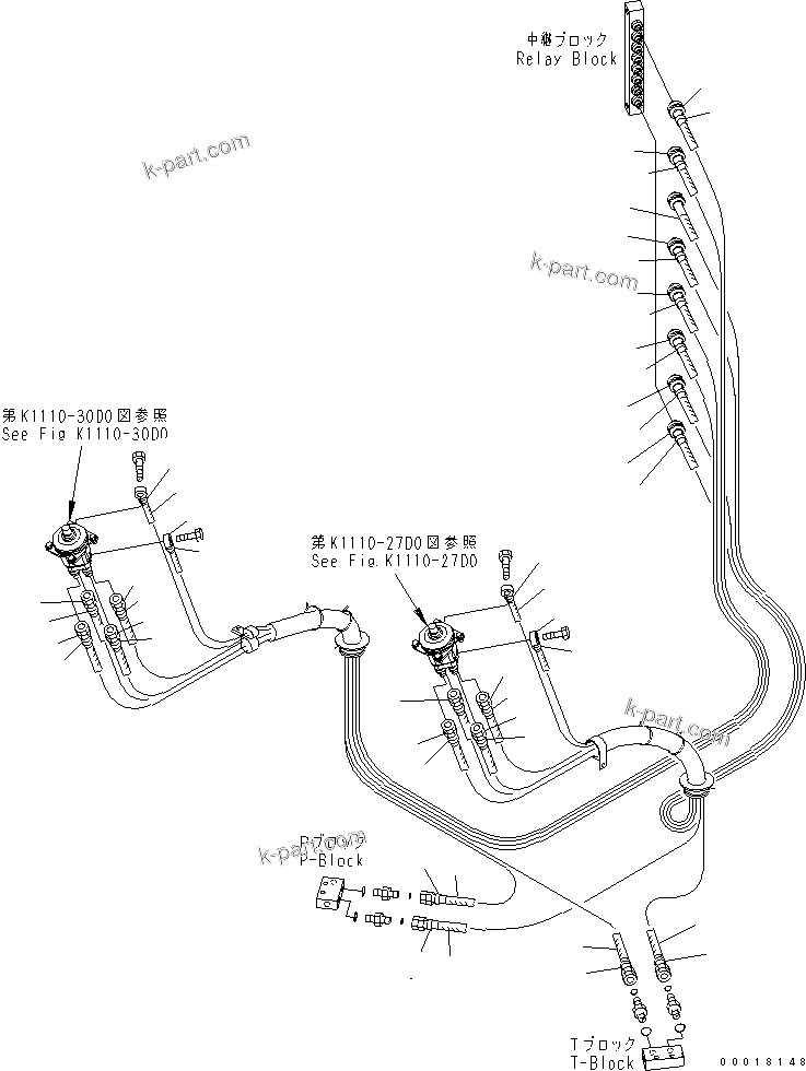 Komatsu parts book diagram for PC200LC-7-BP S/N 200001-UP: FLOOR FRAME (OPERATOR'S CAB) (PPC HOSE) (2/2)(#250001-)