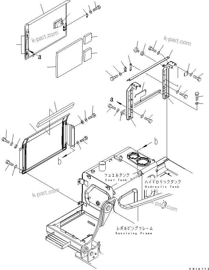 Komatsu parts book diagram for PC200LC-7-BP S/N 200001-UP: RIGHT SIDE DOOR (MACHINE CAB)(#200001-250000)