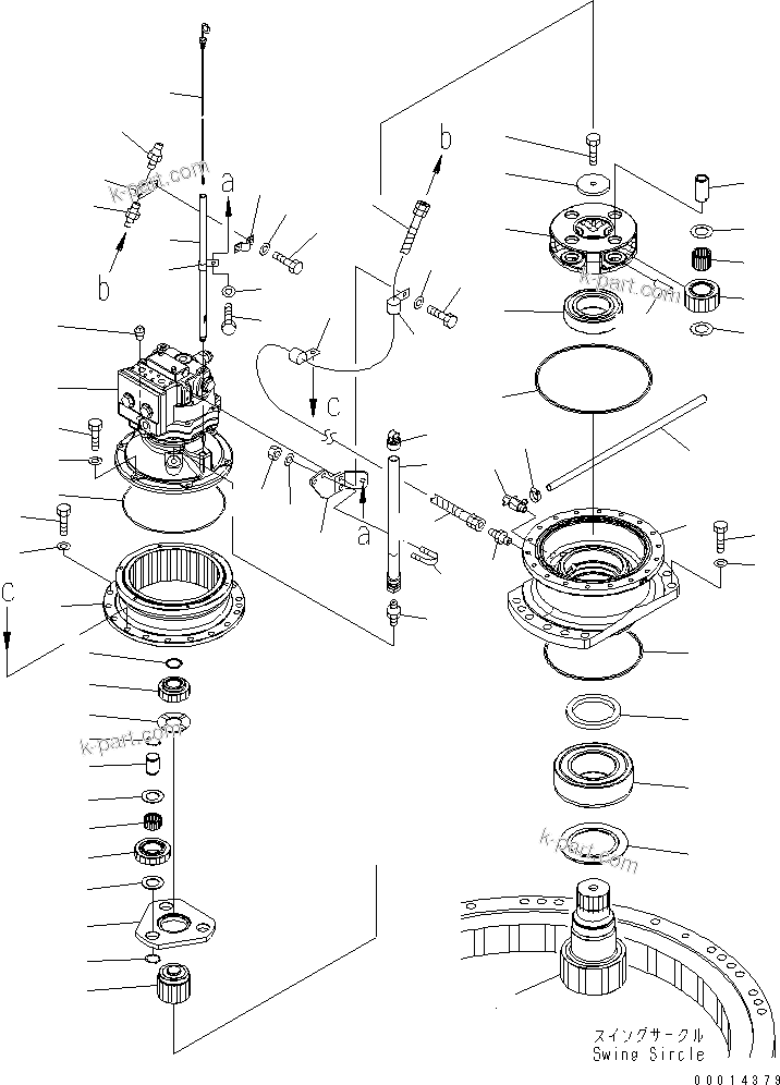 Komatsu parts book diagram for PC200LC-7-BP S/N 200001-UP: SWING MACHINERY(#203662-203890)