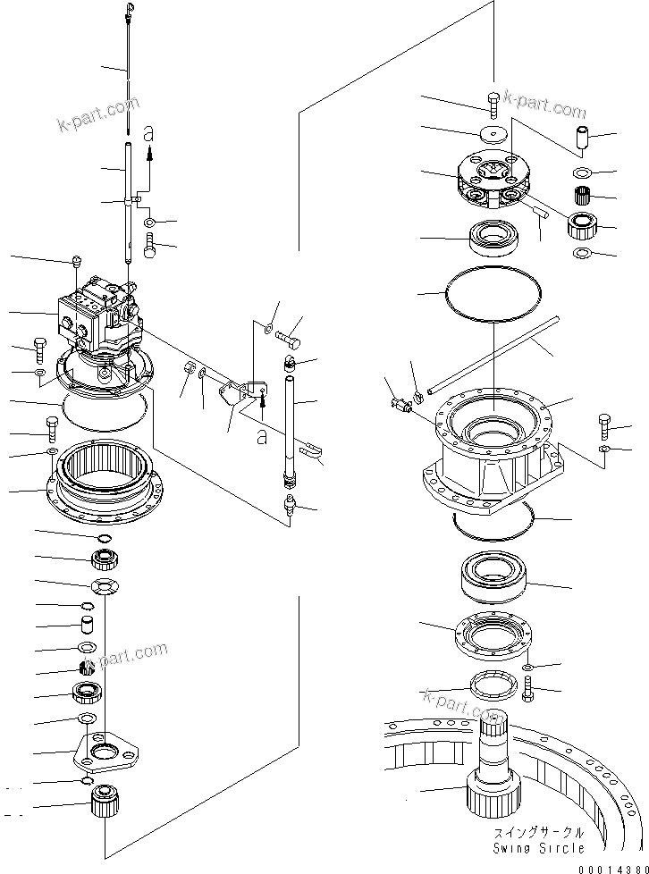 Komatsu parts book diagram for PC200LC-7-BP S/N 200001-UP: SWING MACHINERY(#203891-250000)