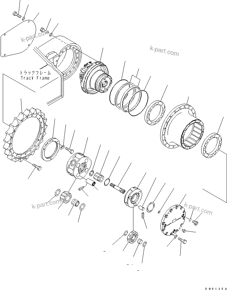 Komatsu parts book diagram for PC200LC-7-BP S/N 200001-UP: FINAL DRIVE(#203013-)