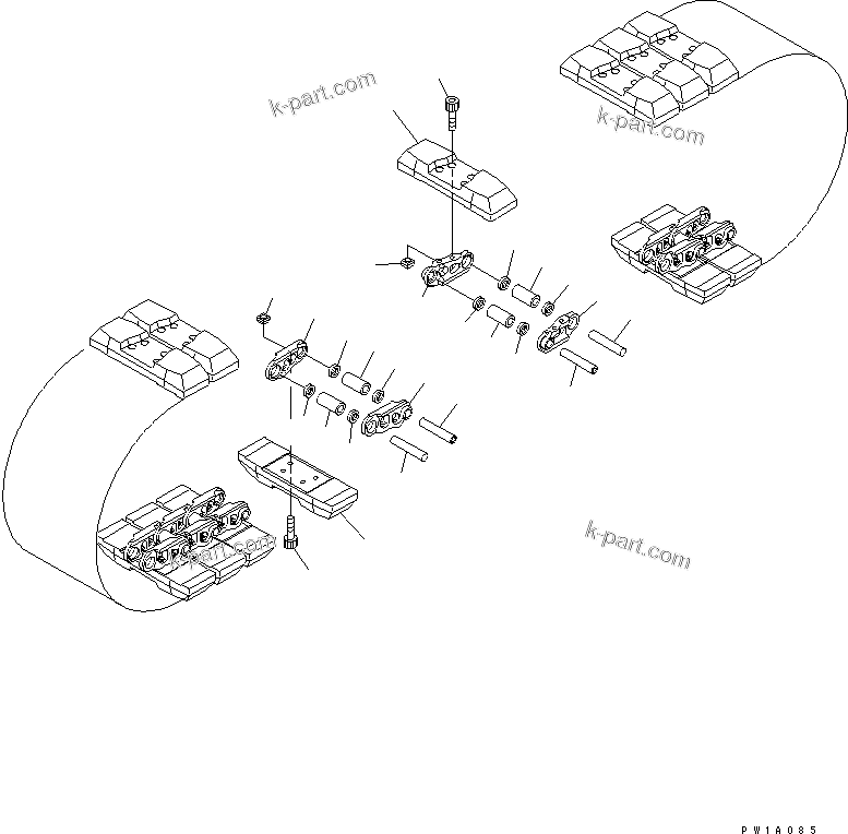 Komatsu parts book diagram for PC200LC-7-BP S/N 200001-UP: TRACK SHOE (ROADLINER) (600MM WIDE)