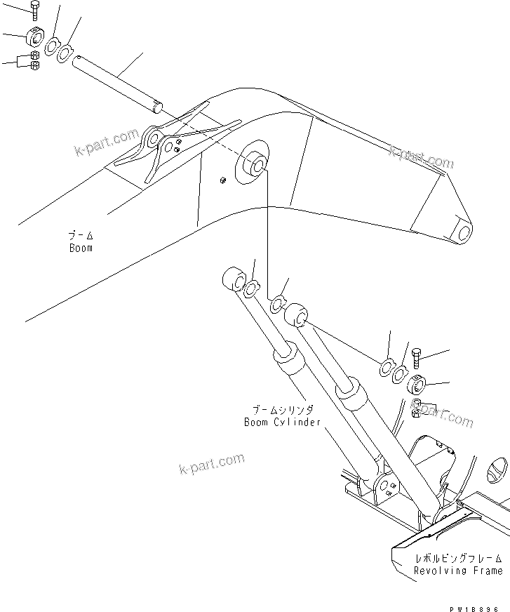 Komatsu parts book diagram for PC200LC-7-BP S/N 200001-UP: BOOM PIN