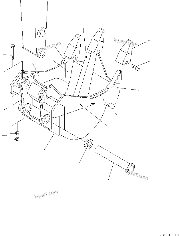 Komatsu parts book diagram for PC200LC-7-BP S/N 200001-UP: RIPPER BUCKET ? 0.61M3 (CECE 0.56M3) ? 950MM