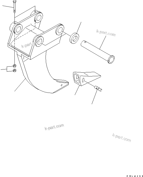Komatsu parts book diagram for PC200LC-7-BP S/N 200001-UP: SINGLE SHANK RIPPER