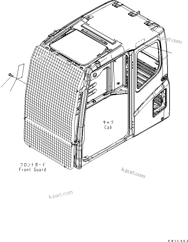 Komatsu parts book diagram for PC200LC-7-BP S/N 200001-UP: CAUTION PLATE (FOR LV1 GUARD)