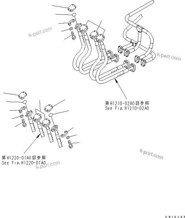 Komatsu parts book diagram for PC200LC-7-BP S/N 200001-UP: BLIND PARTS (BODY)