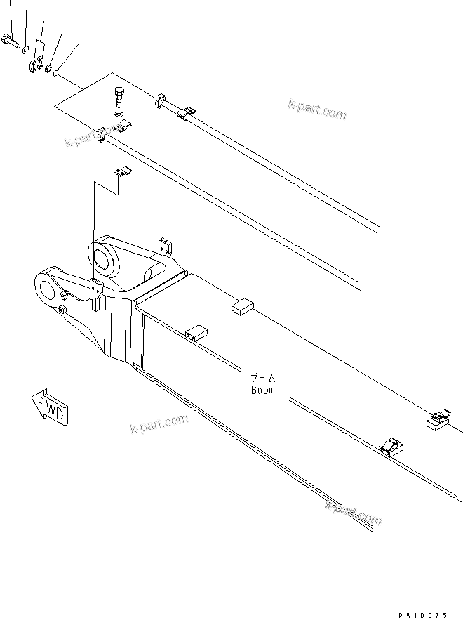 Komatsu parts book diagram for PC200LC-7-BP S/N 200001-UP: BLIND PARTS (BOOM)