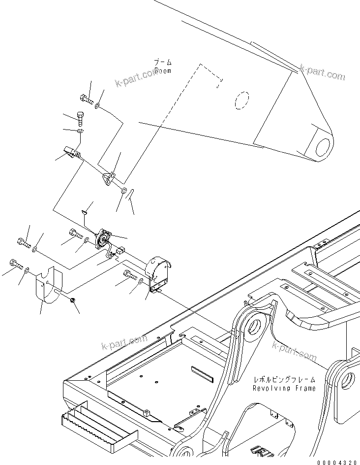 Komatsu parts book diagram for PC200LC-7-BP S/N 200001-UP: ARM CRANE (BOOM FOOT PIN)(#200976-)