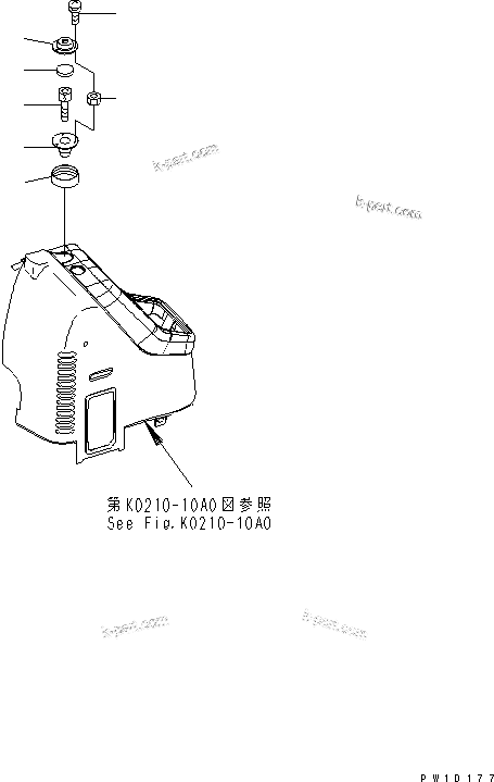 Komatsu parts book diagram for PC200LC-7-BP S/N 200001-UP: ARM CRANE (LEVER)(#200976-)