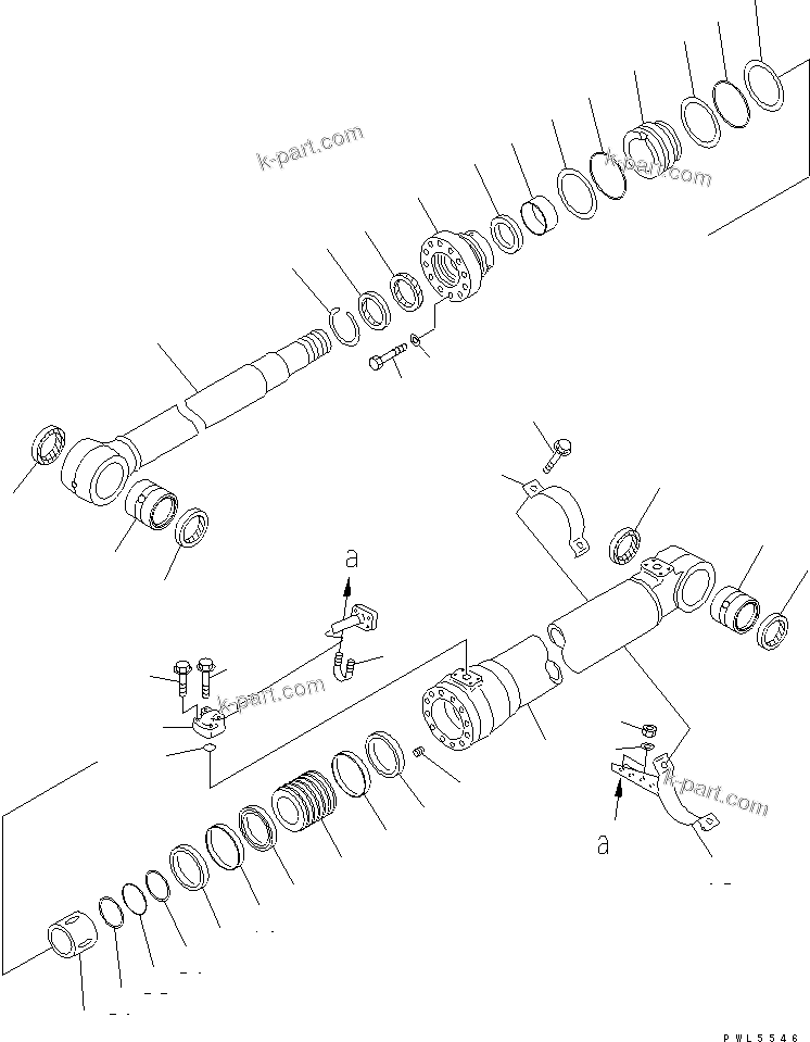 Komatsu parts book diagram for PC200LC-7-BP S/N 200001-UP: BOOM CYLINDER (FOR ARM CRANE)