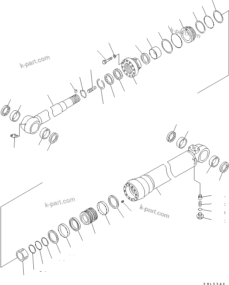 Komatsu parts book diagram for PC200LC-7-BP S/N 200001-UP: ARM CYLINDER (FOR ARM CRANE)