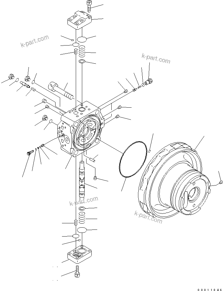 Komatsu parts book diagram for PC200LC-7-BP S/N 200001-UP: TRAVEL MOTOR (1/3)