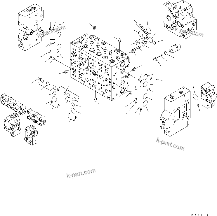 Komatsu parts book diagram for PC200LC-7-BP S/N 200001-UP: MAIN VALVE (5/16)