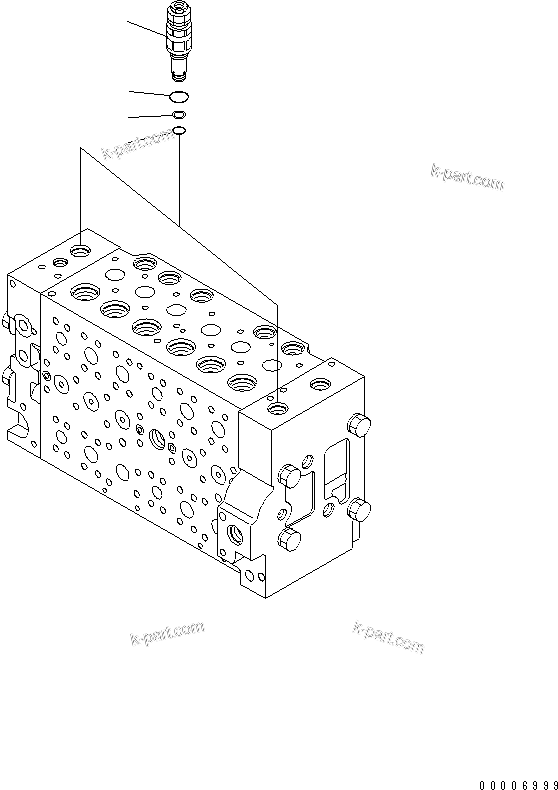 Komatsu parts book diagram for PC200LC-7-BP S/N 200001-UP: MAIN VALVE (9/16)