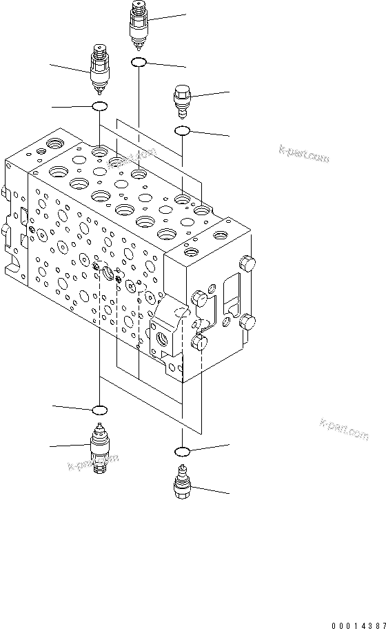 Komatsu parts book diagram for PC200LC-7-BP S/N 200001-UP: MAIN VALVE (12/16)