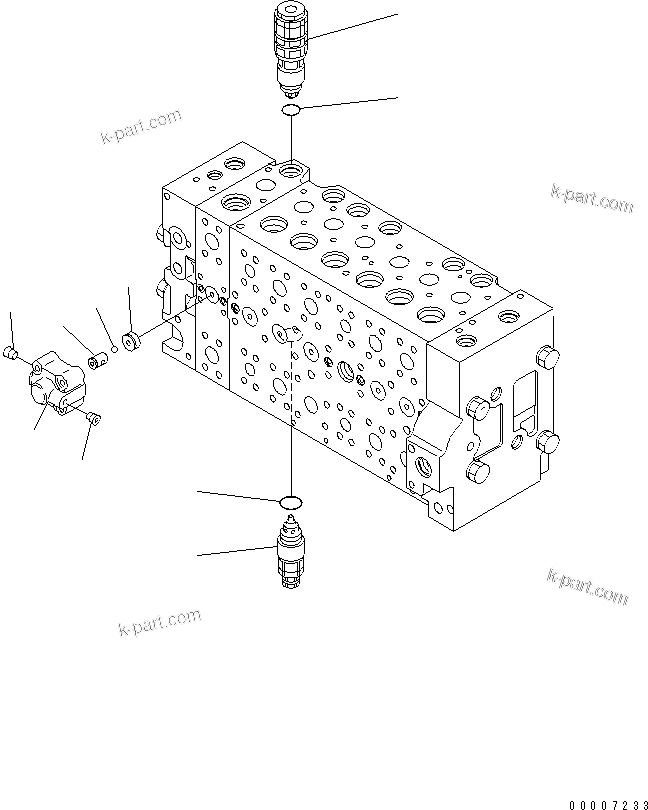 Komatsu parts book diagram for PC200LC-7-BP S/N 200001-UP: MAIN VALVE (1-ACTUATOR) (19/19)