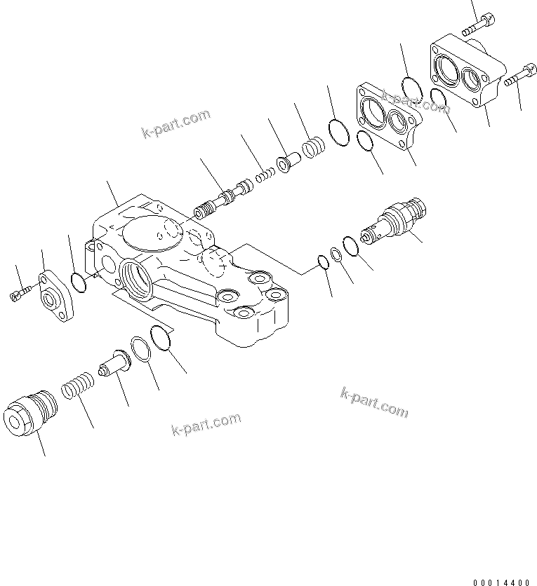 Komatsu parts book diagram for PC200LC-7-BP S/N 200001-UP: BURST VALVE (FOR ARM CYLINDER) (FOR ARM CRANE) (BOTTOM SIDE)