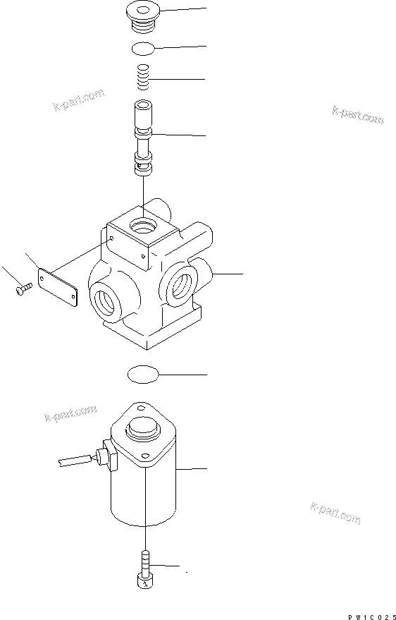 Komatsu parts book diagram for PC200LC-7-BP S/N 200001-UP: SOLENOID VALVE (INNER PARTS)
