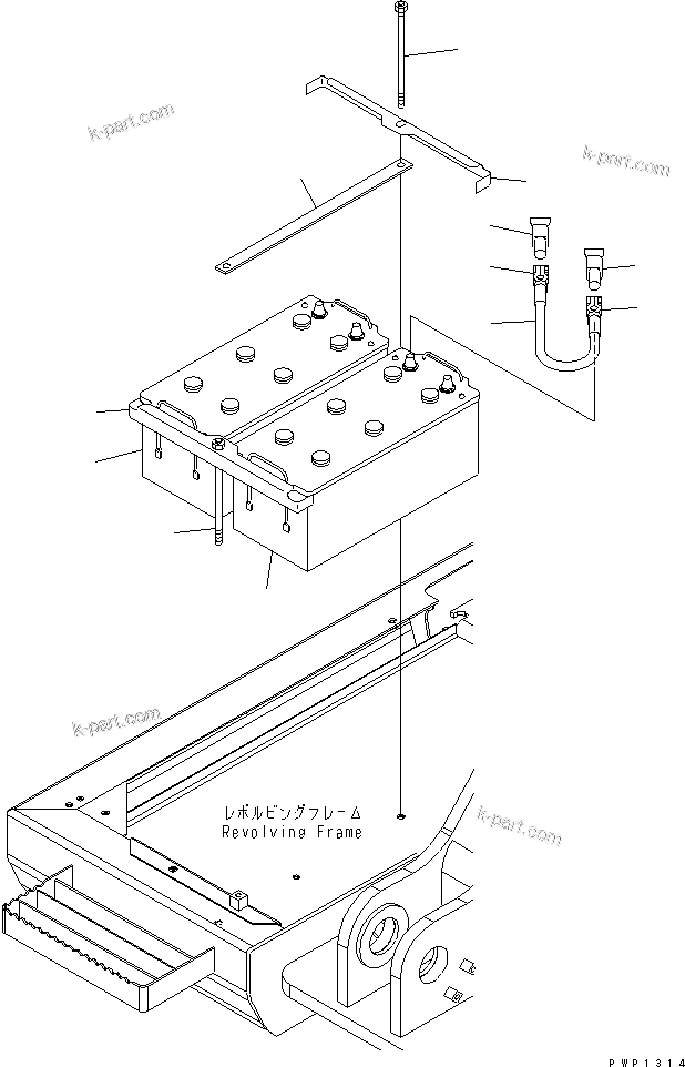 Komatsu parts book diagram for PC210NLC-8K S/N K50001-UP: BATTERY (LARGE CAPACITY)