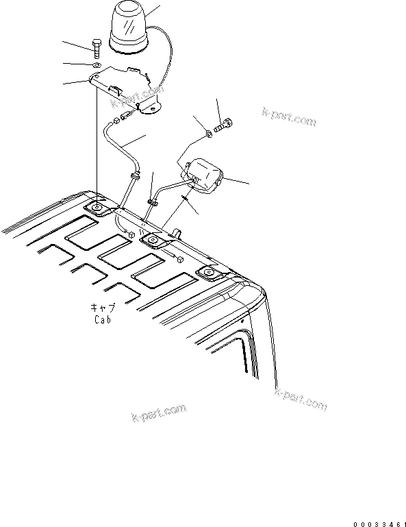 Komatsu parts book diagram for PC210NLC-8K S/N K50001-UP: BEACON LAMP