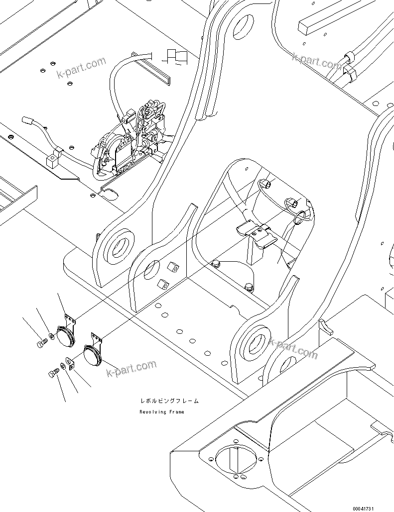 Komatsu parts book diagram for PC210NLC-8K S/N K50001-UP: HORN