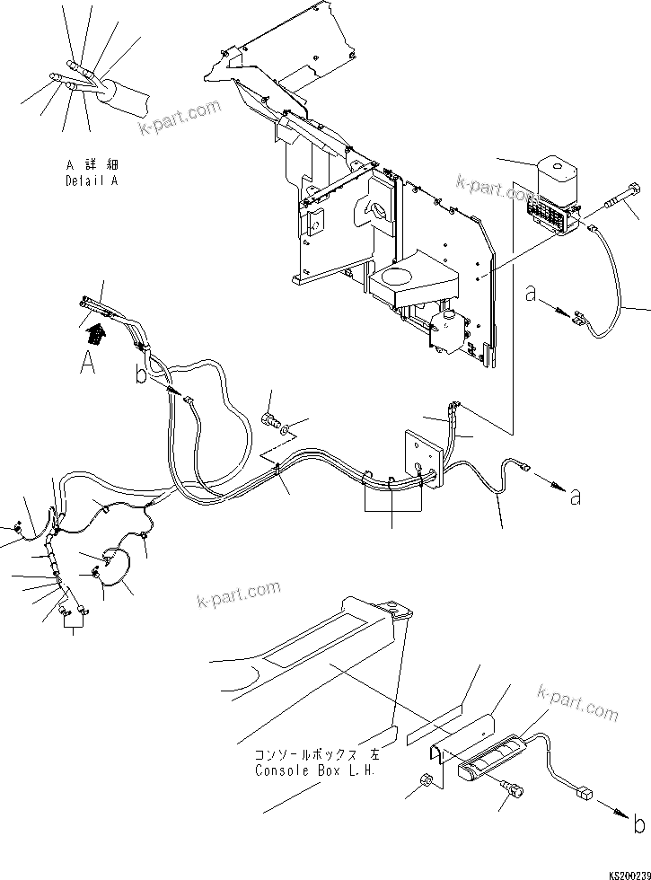 Komatsu parts book diagram for PC210NLC-8K S/N K50001-UP: (1PB) BASE MACHINE AUTO GREASE PARTS(#K52390-K52860)