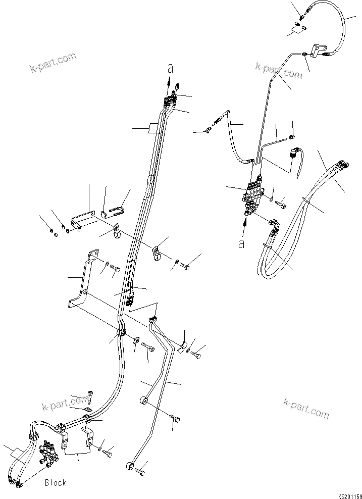 Komatsu parts book diagram for PC210NLC-8K S/N K50001-UP: ARM AUTO GREASE PARTS (2.4M ARM) (#K52390-)