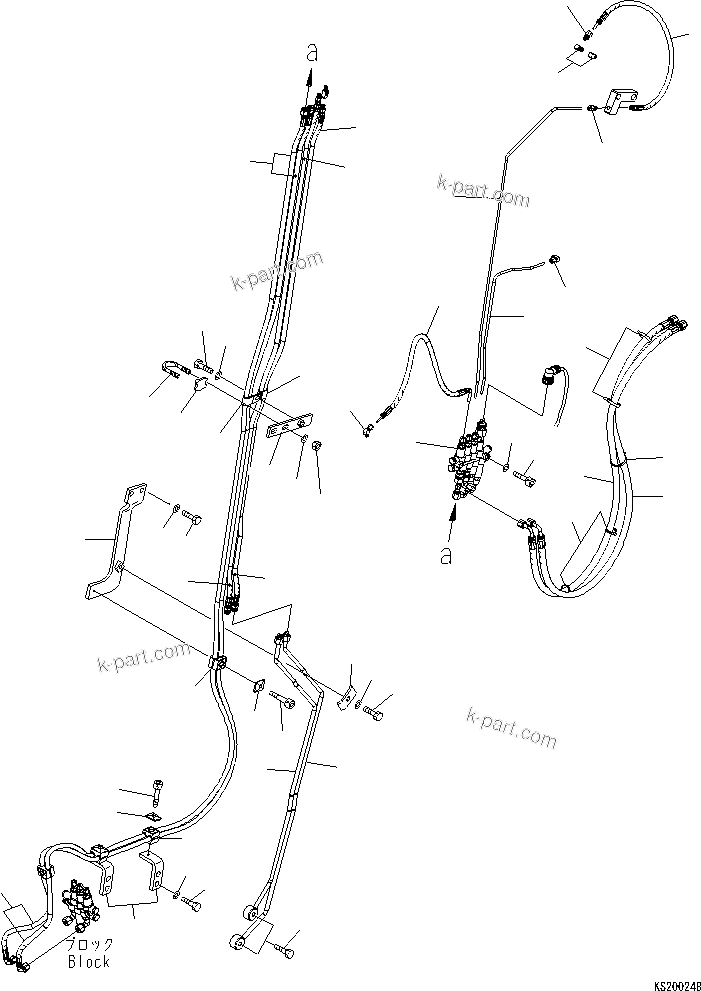 Komatsu parts book diagram for PC210NLC-8K S/N K50001-UP: ARM AUTO GREASE PARTS (2.9M ARM) (#K52390-)