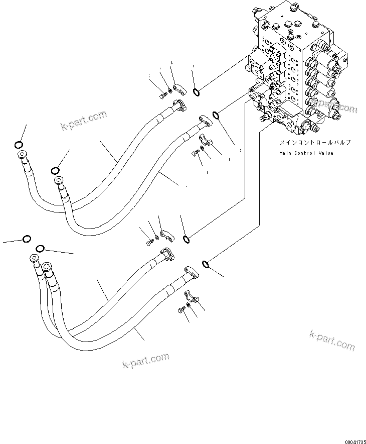 Komatsu parts book diagram for PC210NLC-8K S/N K50001-UP: ARM AND BUCKET LINE