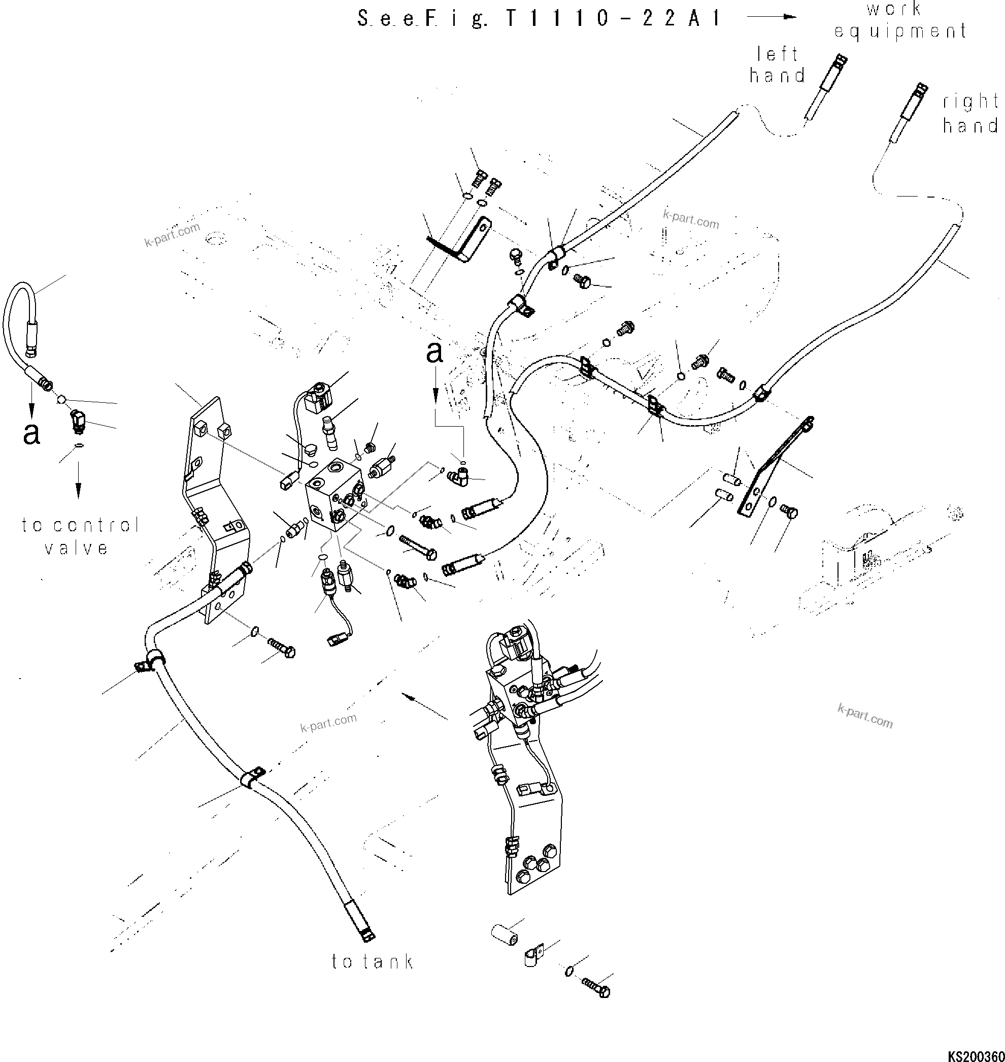 Komatsu parts book diagram for PC210NLC-8K S/N K50001-UP: QUICK COUPLER VALVE (2-PIECE BOOM) (CHASSIS SIDE) (#K53424-)
