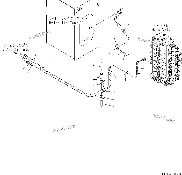Komatsu parts book diagram for PC210NLC-8K S/N K50001-UP: BURST VALVE LINE (ARM) (CHASSIS SIDE)