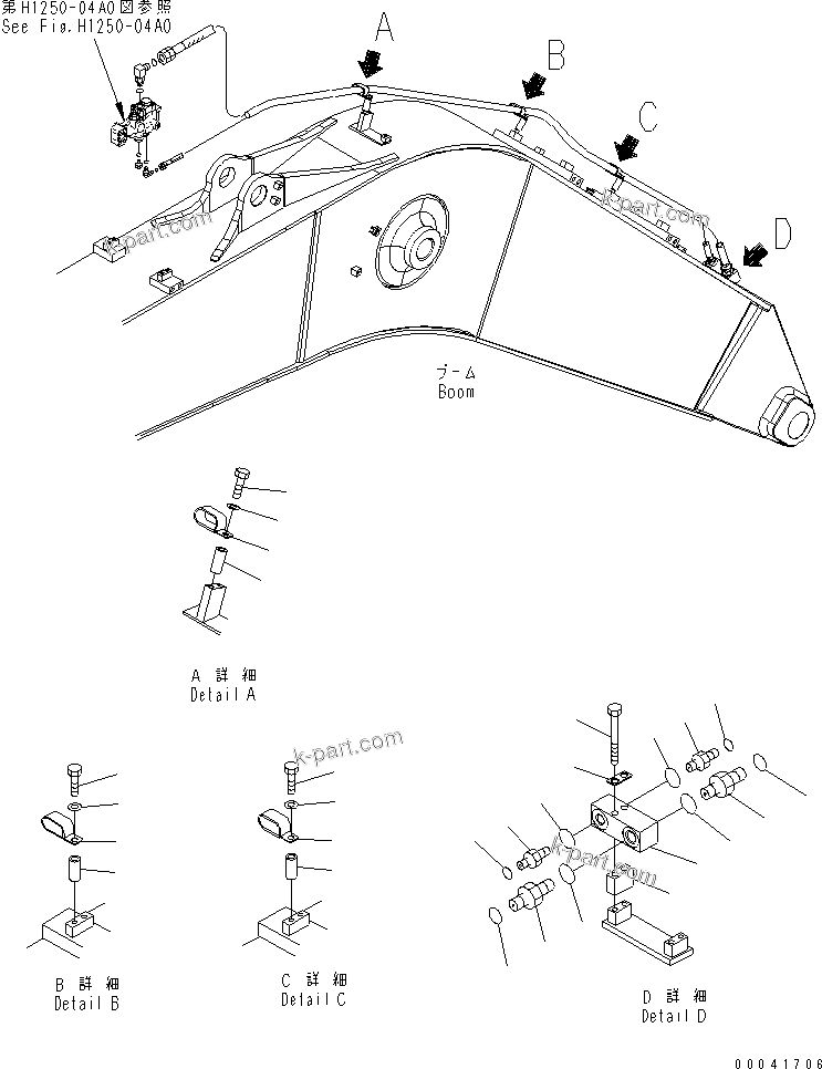 Komatsu parts book diagram for PC210NLC-8K S/N K50001-UP: BURST VALVE LINE (BOOM AND ARM) (ARM CYLINDER SIDE) (2/2)