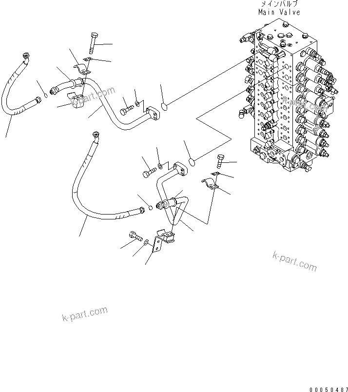 Komatsu parts book diagram for PC210NLC-8K S/N K50001-UP: ATTACHMENT ADDITIONAL LINES (FOR 2-PIECE BOOM, 2-ATTACHMENT)