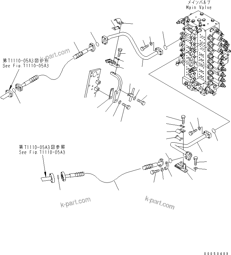 Komatsu parts book diagram for PC210NLC-8K S/N K50001-UP: ADJUST CYLINDER LINE (2-ACTUATOR) (FOR 2-PIECE BOOM)