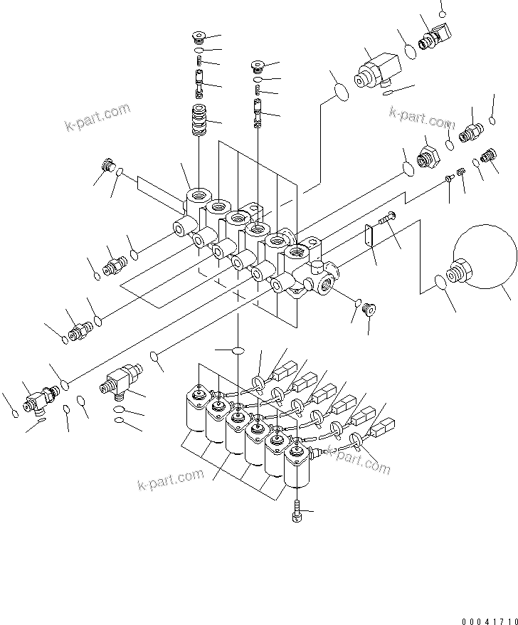 Komatsu parts book diagram for PC210NLC-8K S/N K50001-UP: SOLENOID VALVE (VALVE)