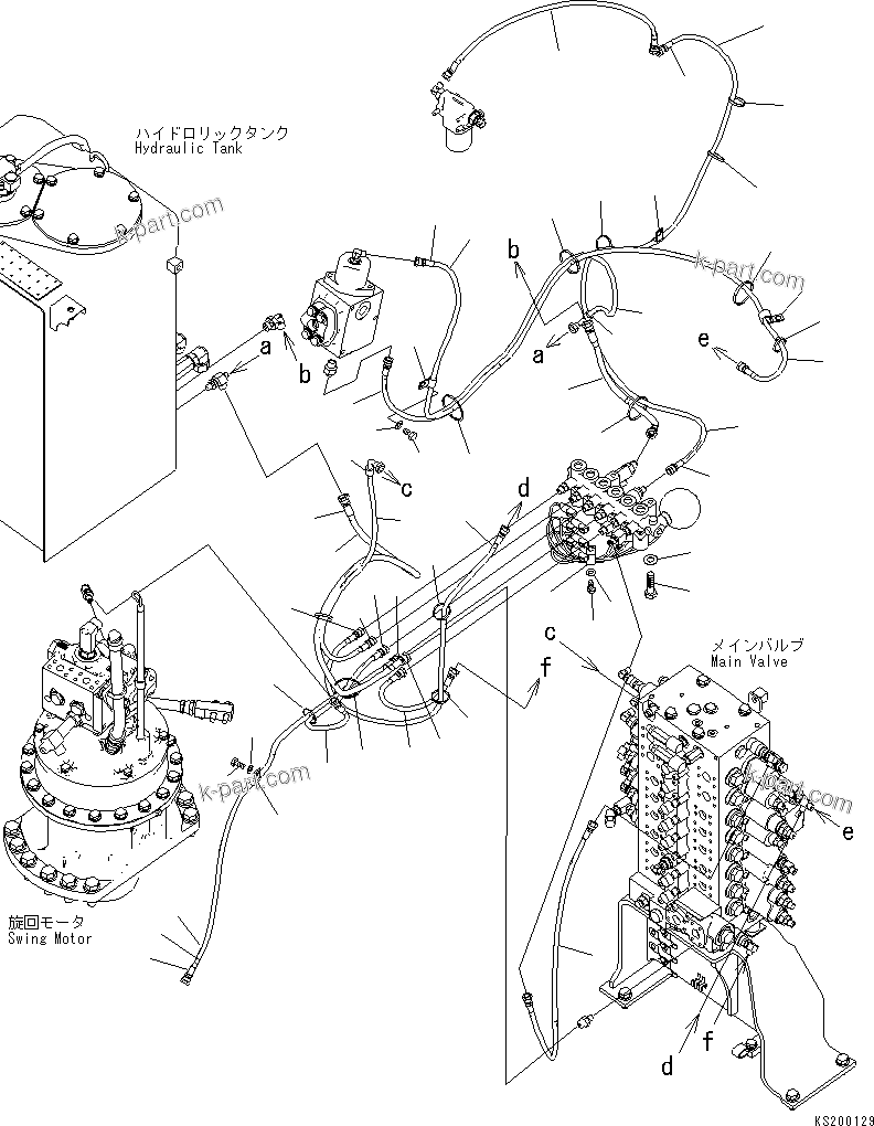 Komatsu parts book diagram for PC210NLC-8K S/N K50001-UP: SOLENOID VALVE (HOSE AND BRACKET) (2 ATTACHMENT)