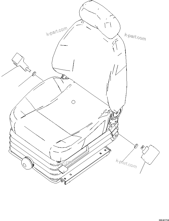 Komatsu parts book diagram for PC210NLC-8K S/N K50001-UP: SEAT BELT (48MM WIDE)
