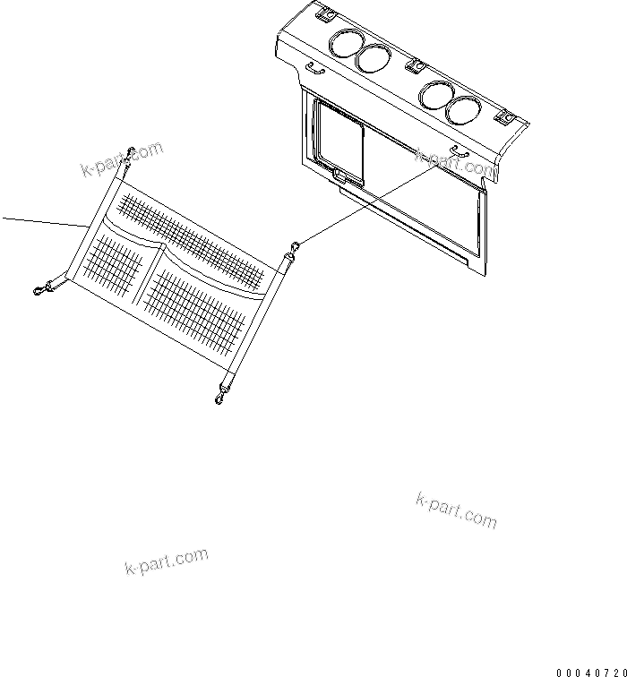 Komatsu parts book diagram for PC210NLC-8K S/N K50001-UP: LUGGAGE BOX NET