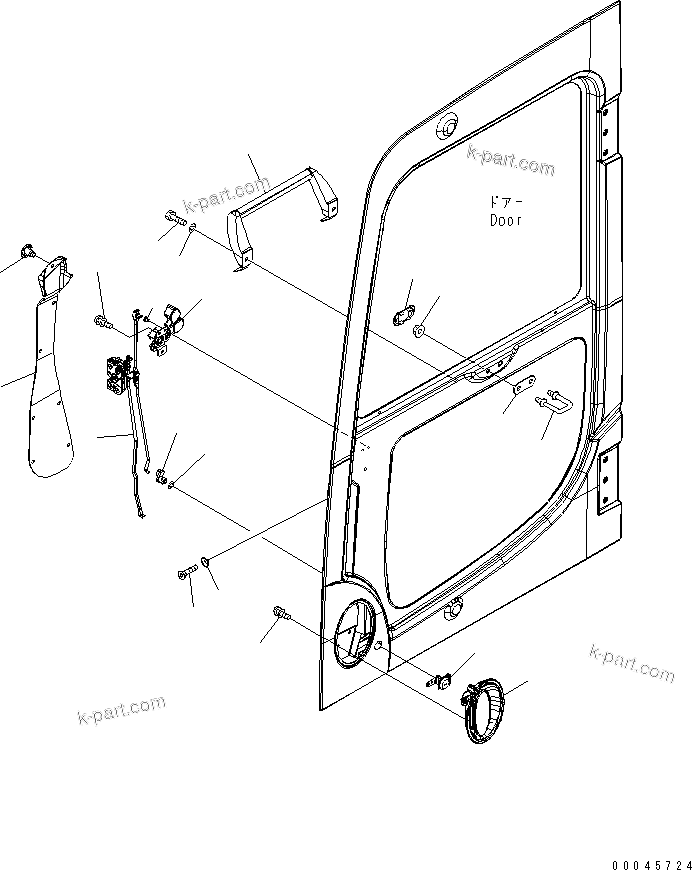 Komatsu parts book diagram for PC210NLC-8K S/N K50001-UP: FLOOR FRAME (OPERATORґS CAB) (DOOR LOCK)