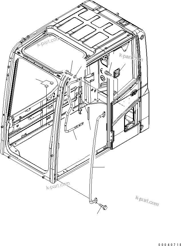 Komatsu parts book diagram for PC210NLC-8K S/N K50001-UP: FLOOR FRAME (OPERATORґS CAB) (ACCESSORIES) (2/2)