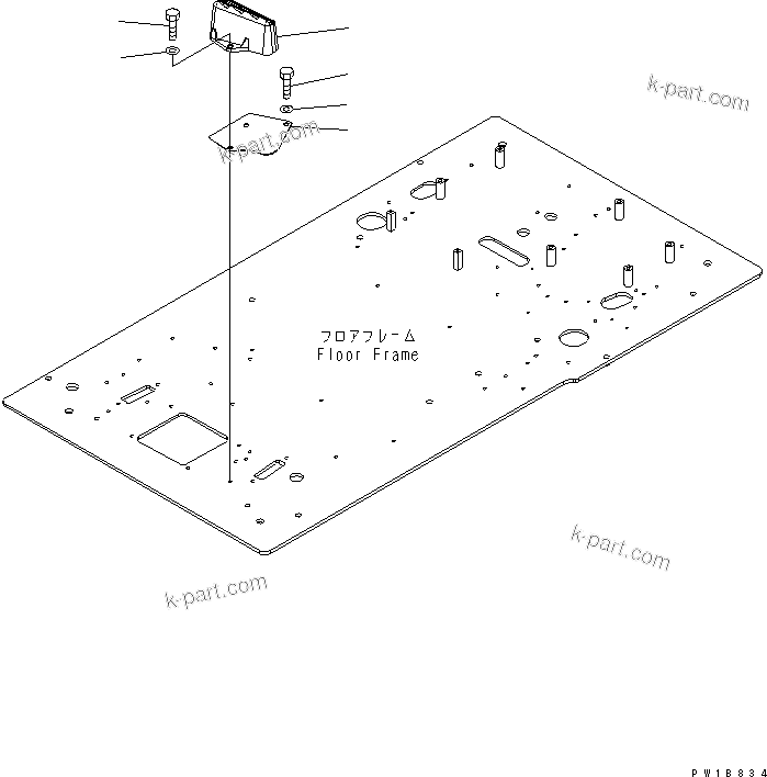 Komatsu parts book diagram for PC210NLC-8K S/N K50001-UP: FLOOR FRAME (FOOT REST) (L.H.)