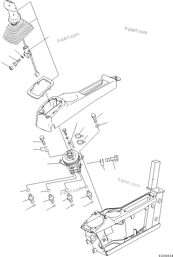 Komatsu parts book diagram for PC210NLC-8K S/N K50001-UP: FLOOR FRAME (LEVER AND VALVE) (L.H.)