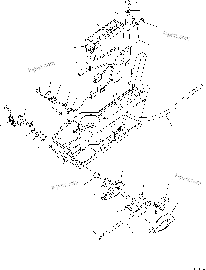 Komatsu parts book diagram for PC210NLC-8K S/N K50001-UP: FLOOR FRAME (P.P.C. LOCK LEVER AND RADIO) (L.H.)