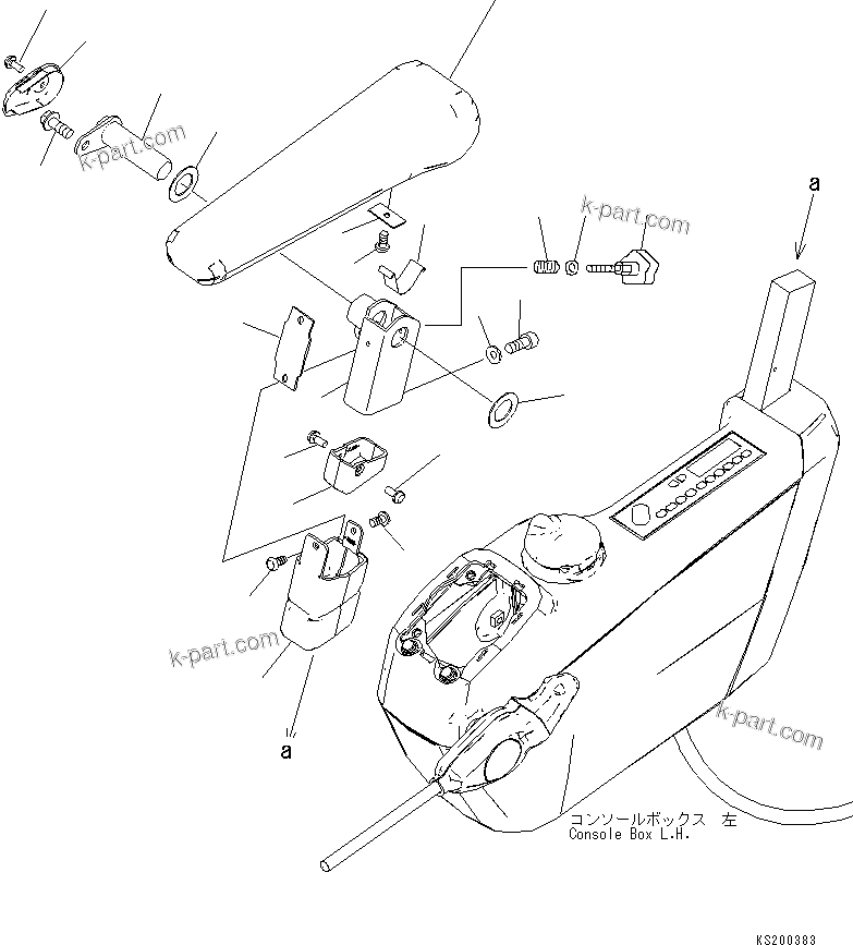 Komatsu parts book diagram for PC210NLC-8K S/N K50001-UP: FLOOR FRAME (ARM REST, L.H.) (#K53212-)