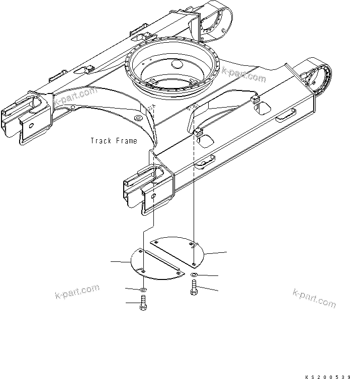 Komatsu parts book diagram for PC210NLC-8K S/N K50001-UP: UNDER COVER (FOR TRACK FRAME)