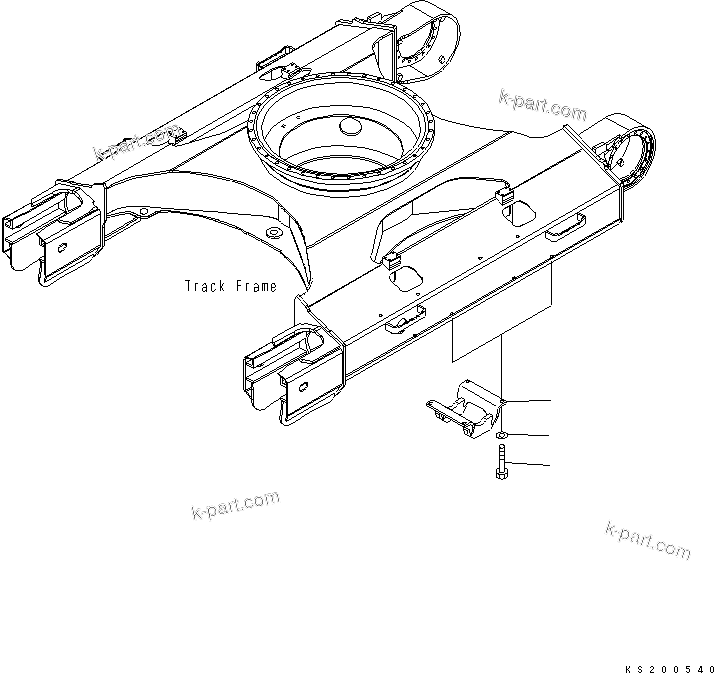 Komatsu parts book diagram for PC210NLC-8K S/N K50001-UP: CENTER TRACK ROLLER GUARD (LC) (NLC)